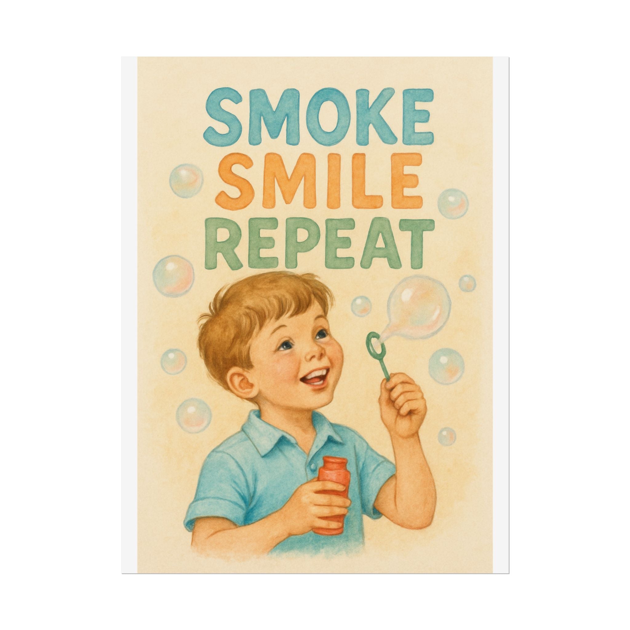 Smoke Smile Repeat Poster 6" x 8"