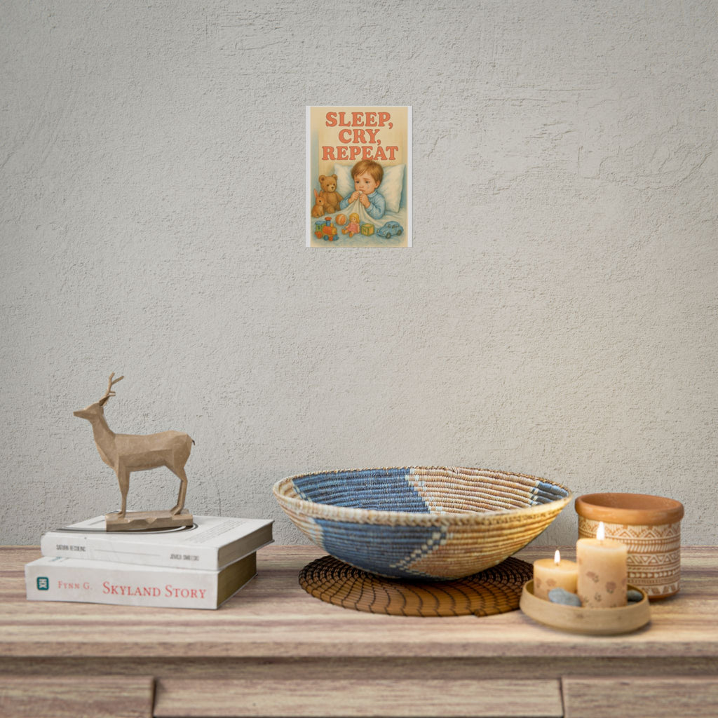 Sleep Cry Repeat Poster 6" x 8"