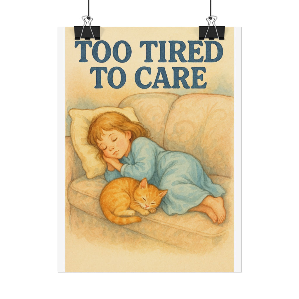 Too Tired To Care Poster 6" x 8"