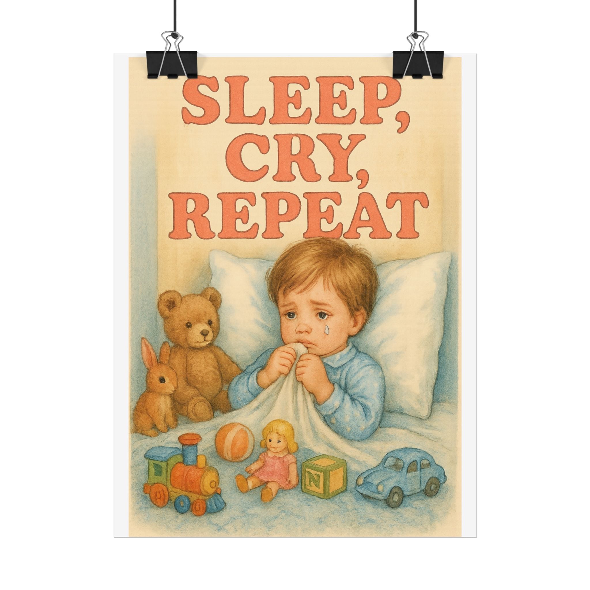 Sleep Cry Repeat Poster 6" x 8"