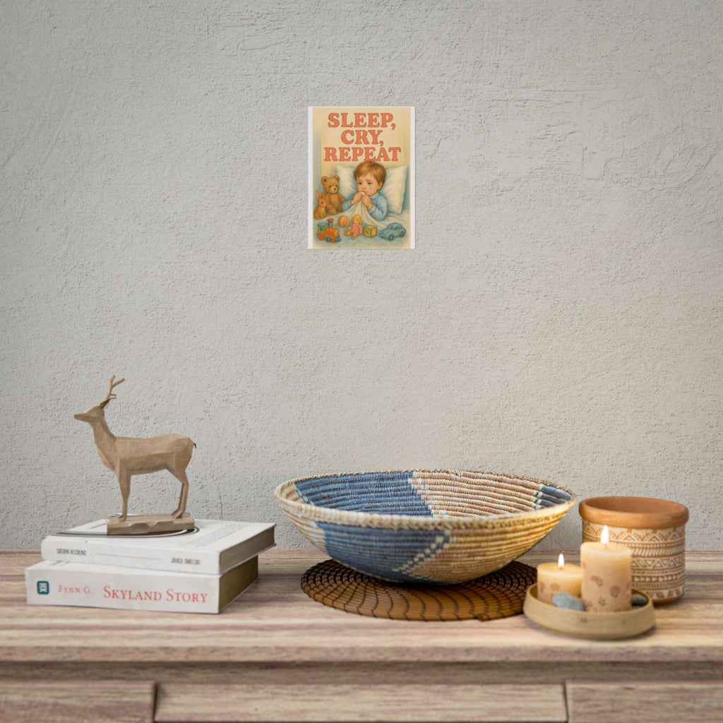Sleep Cry Repeat Poster 6" x 8"